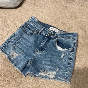 Cecina Grace Women's Distressed Blue Jean Shorts